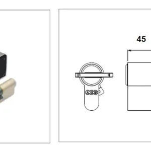 Snelle Levering Cilindro scudo 5000 cromo opaco - AGB CA0016XXXX misura 100 (A 45 B 45) 14718 -4545